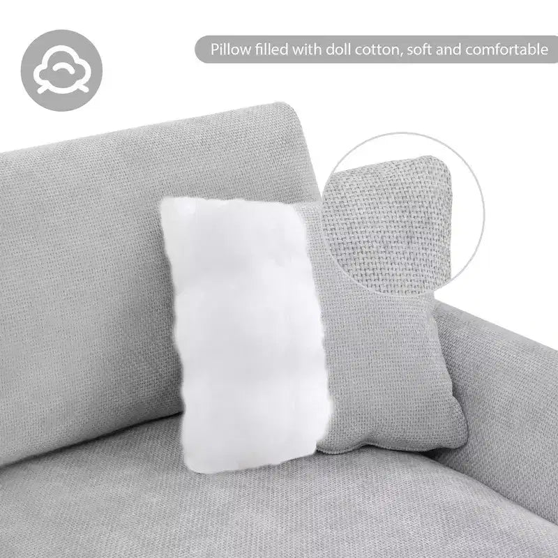 Divano componibile moderno di grandi dimensioni, divano di lusso a L con chaise longue e 2 cuscini