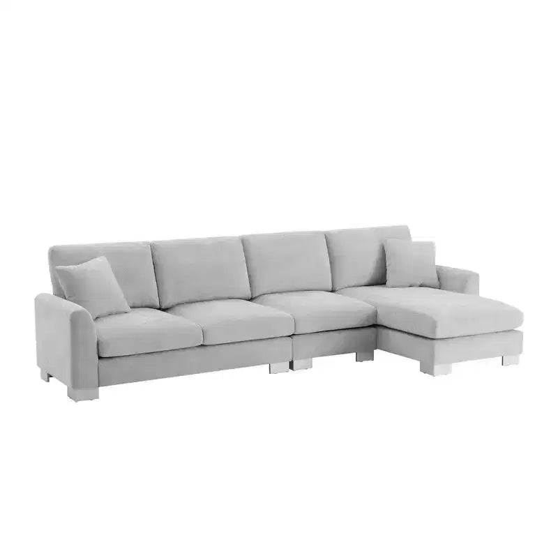 Divano componibile moderno di grandi dimensioni, divano di lusso a L con chaise longue e 2 cuscini