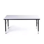 Tavolo e sedie per attività Set tavolo con bordo spruzzato nero 24x48 con gambe regolabili e 4 sedie blu da 12 pollici per aula