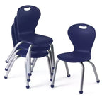 Tavolo e sedie per attività Set tavolo con bordo spruzzato nero 24x48 con gambe regolabili e 4 sedie blu da 12 pollici per aula