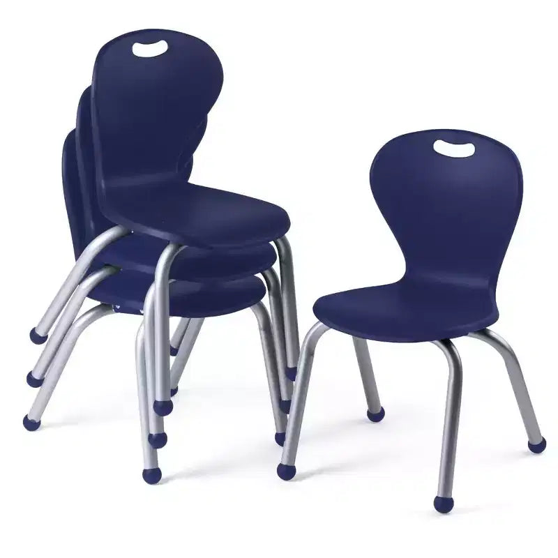 Tavolo e sedie per attività Set tavolo con bordo spruzzato nero 24x48 con gambe regolabili e 4 sedie blu da 12 pollici per aula