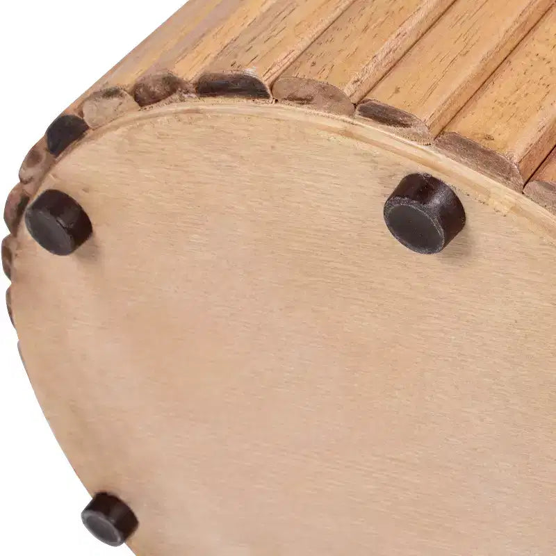Kenzie Tavolino d'appoggio rotondo a colonna scanalata da 19,5", in gomma color marrone naturale chiaro