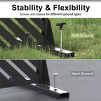 Schermo di protezione da 71,37x35,1 pollici a linea parallela in lamiera zincata nera, per balcone, terrazzo, giardino
