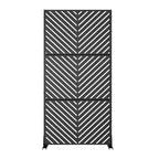 Schermo di protezione da 71,37x35,1 pollici a linea parallela in lamiera zincata nera, per balcone, terrazzo, giardino