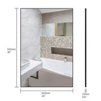 Specchio da bagno nero moderno: cornice in alluminio, verticale/orizzontale, decorativo