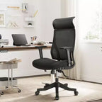 Sedia da ufficio ergonomica in rete certificata BIFMA con cuscino da 3,5 pollici, supporto lombare regolabile, braccioli ribaltabili, capacità 330 libbre