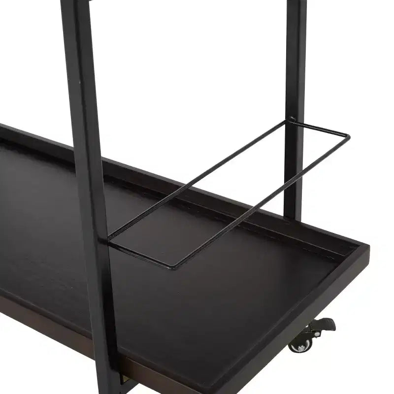 Carrello da bar Harrison Industrial con ruote in legno finto e ferro