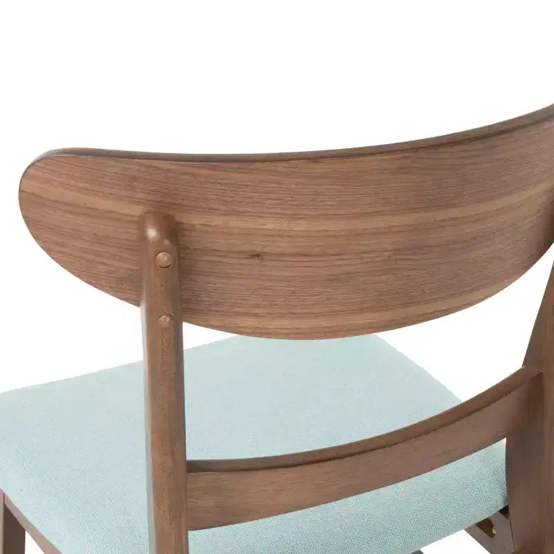 Set da pranzo Bryner Mid Century Modern 5 pezzi in tessuto e legno