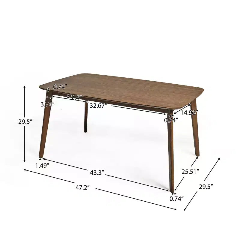 Set da pranzo Bryner Mid Century Modern 5 pezzi in tessuto e legno