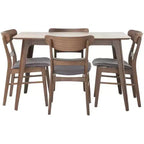 Set da pranzo Bryner Mid Century Modern 5 pezzi in tessuto e legno