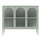 CosmoLiving by Cosmopolitan Chloe Metal Accent Cabinet With 3 Arched Glass Doors