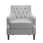 DHP Lannon Upholstered Accent Chair, Light Gray Linen