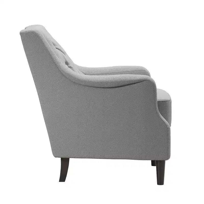 Poltrona imbottita Lannon, lino grigio chiaro