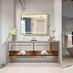 Specchio da bagno a LED con bordo smussato 40x30 pollici con illuminazione sfumata 3000-6000K
