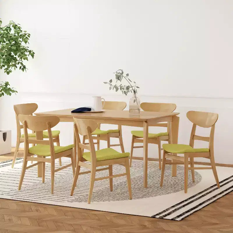 Set da pranzo da 7 pezzi Amesbury in legno e tessuto