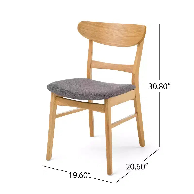Set da pranzo da 7 pezzi Amesbury in legno e tessuto