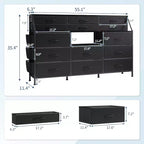 Cassettiera per camera da letto con 14 cassetti, cassettiera da 140 cm con tasca laterale, cassettiere in tessuto con ripiani