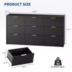 Comò scanalato a 63 8/9 cassetti - Ampio organizer in legno con maniglie in metallo e design antiribaltamento per camera da letto, soggiorno, corridoio