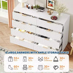 Comò scanalato a 63 8/9 cassetti - Ampio organizer in legno con maniglie in metallo e design antiribaltamento per camera da letto, soggiorno, corridoio