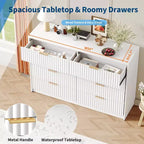 Comò scanalato a 63 8/9 cassetti - Ampio organizer in legno con maniglie in metallo e design antiribaltamento per camera da letto, soggiorno, corridoio