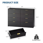 Comò scanalato a 63 8/9 cassetti - Ampio organizer in legno con maniglie in metallo e design antiribaltamento per camera da letto, soggiorno, corridoio