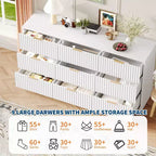 Comò scanalato a 63 8/9 cassetti - Ampio organizer in legno con maniglie in metallo e design antiribaltamento per camera da letto, soggiorno, corridoio