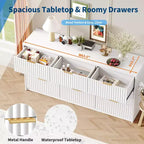 Comò scanalato a 63 8/9 cassetti - Ampio organizer in legno con maniglie in metallo e design antiribaltamento per camera da letto, soggiorno, corridoio