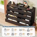 Comò scanalato a 63 8/9 cassetti - Ampio organizer in legno con maniglie in metallo e design antiribaltamento per camera da letto, soggiorno, corridoio