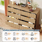 Comò scanalato a 63 8/9 cassetti - Ampio organizer in legno con maniglie in metallo e design antiribaltamento per camera da letto, soggiorno, corridoio