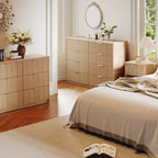 Comò scanalato a 63 8/9 cassetti - Ampio organizer in legno con maniglie in metallo e design antiribaltamento per camera da letto, soggiorno, corridoio