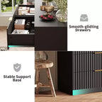 Comò scanalato a 63 8/9 cassetti - Ampio organizer in legno con maniglie in metallo e design antiribaltamento per camera da letto, soggiorno, corridoio