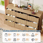 Comò scanalato a 63 8/9 cassetti - Ampio organizer in legno con maniglie in metallo e design antiribaltamento per camera da letto, soggiorno, corridoio