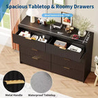 Comò scanalato a 63 8/9 cassetti - Ampio organizer in legno con maniglie in metallo e design antiribaltamento per camera da letto, soggiorno, corridoio
