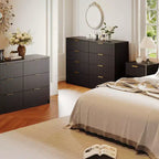 Comò scanalato a 63 8/9 cassetti - Ampio organizer in legno con maniglie in metallo e design antiribaltamento per camera da letto, soggiorno, corridoio