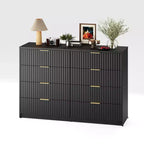 Comò scanalato a 63 8/9 cassetti - Ampio organizer in legno con maniglie in metallo e design antiribaltamento per camera da letto, soggiorno, corridoio