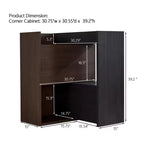 Scarpiera angolare estensibile e girevole, mobile contenitore da 82,5 cm a 149,3 cm con cassetto per ingresso corridoio