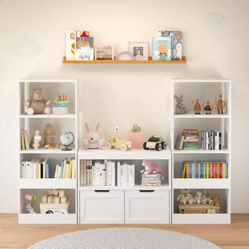 Organizzatore di libri, mobile contenitore giocattoli, bianco