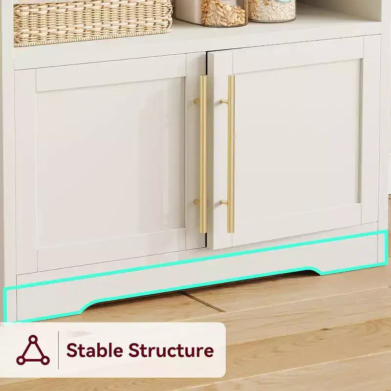 Scaffale da Panettiere Rustico, Supporto per Microonde con Armadietto, Dispensa da Cucina, Mobile Bar per Caffè da Cucina per Spezie, Piatti e Pentole