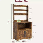 Scaffale da Panettiere Rustico, Supporto per Microonde con Armadietto, Dispensa da Cucina, Mobile Bar per Caffè da Cucina per Spezie, Piatti e Pentole