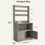 Scaffale da Panettiere Rustico, Supporto per Microonde con Armadietto, Dispensa da Cucina, Mobile Bar per Caffè da Cucina per Spezie, Piatti e Pentole