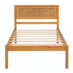 Base Letto a Piattaforma una Piazza, Telaio Letto Moderno in Legno di Pino con Testiera, Supporto a Doghe in Legno, Nessuna Rete a Molle Necessaria, per Camera da Letto