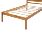 Base Letto a Piattaforma una Piazza, Telaio Letto Moderno in Legno di Pino con Testiera, Supporto a Doghe in Legno, Nessuna Rete a Molle Necessaria, per Camera da Letto