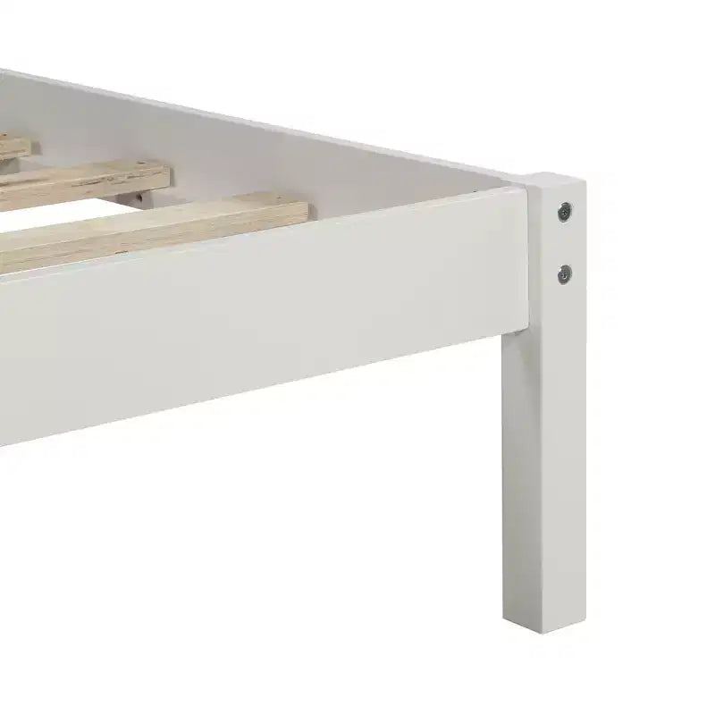 Base Letto a Piattaforma una Piazza, Telaio Letto Moderno in Legno di Pino con Testiera, Supporto a Doghe in Legno, Nessuna Rete a Molle Necessaria, per Camera da Letto