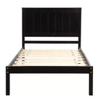 Base Letto a Piattaforma una Piazza, Telaio Letto Moderno in Legno di Pino con Testiera, Supporto a Doghe in Legno, Nessuna Rete a Molle Necessaria, per Camera da Letto