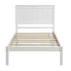 Base Letto a Piattaforma una Piazza, Telaio Letto Moderno in Legno di Pino con Testiera, Supporto a Doghe in Legno, Nessuna Rete a Molle Necessaria, per Camera da Letto