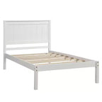 Base Letto a Piattaforma una Piazza, Telaio Letto Moderno in Legno di Pino con Testiera, Supporto a Doghe in Legno, Nessuna Rete a Molle Necessaria, per Camera da Letto