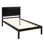 Base Letto a Piattaforma una Piazza, Telaio Letto Moderno in Legno di Pino con Testiera, Supporto a Doghe in Legno, Nessuna Rete a Molle Necessaria, per Camera da Letto