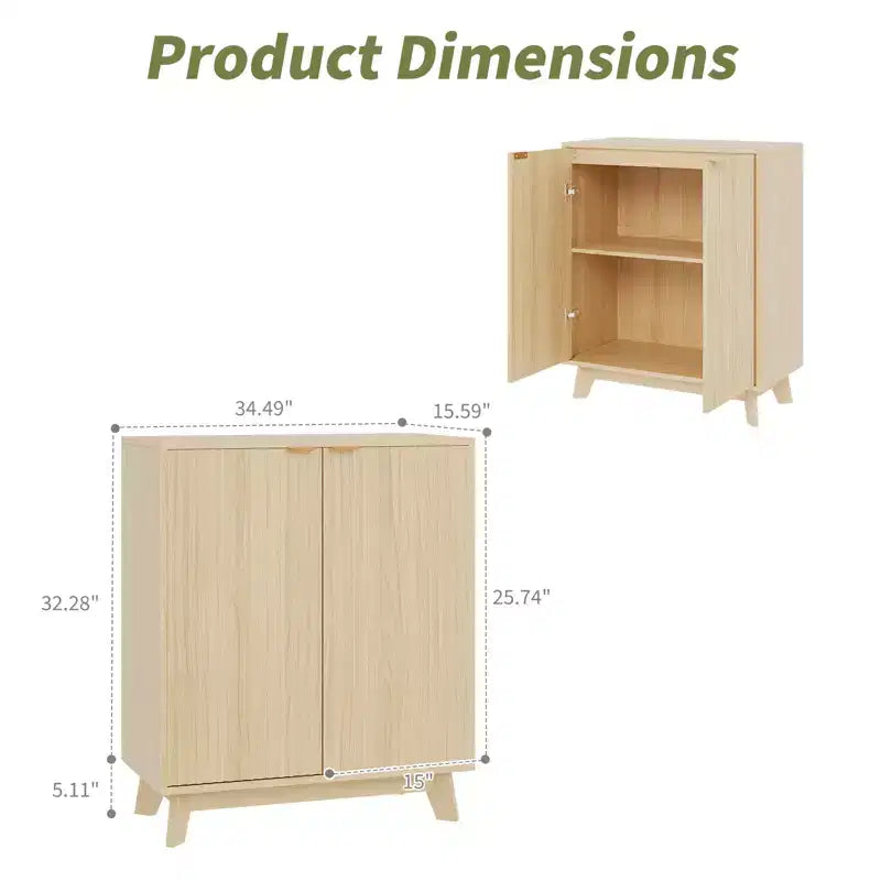Credenza a Buffet con Ante e Ripiani Regolabili, Mobile Contenitore Moderno Scanalato per Soggiorno, Sala da Pranzo, Cucina