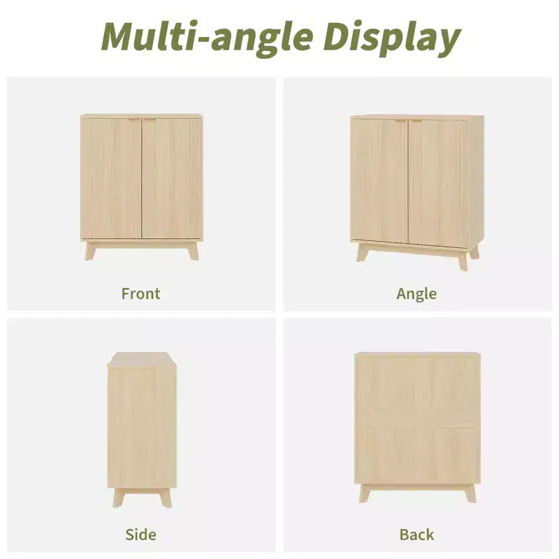 Credenza a Buffet con Ante e Ripiani Regolabili, Mobile Contenitore Moderno Scanalato per Soggiorno, Sala da Pranzo, Cucina
