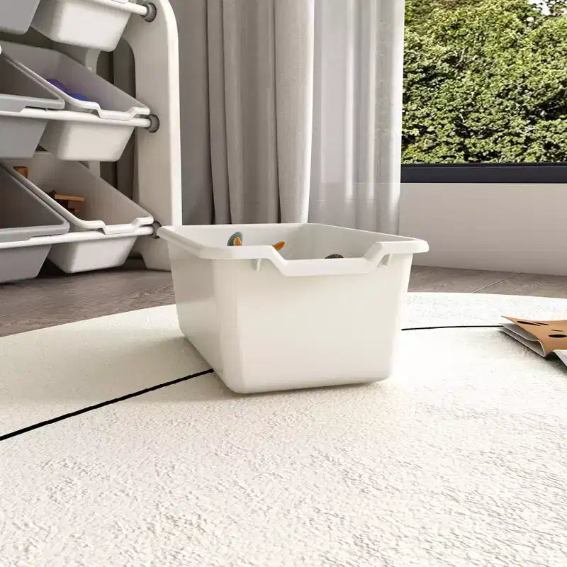 Organizer per Giocattoli per Bambini con 12 Cesti, Set di Mobili Multifunzionali per la Cameretta con Ripiani in HDPE (Grigio-Bianco)